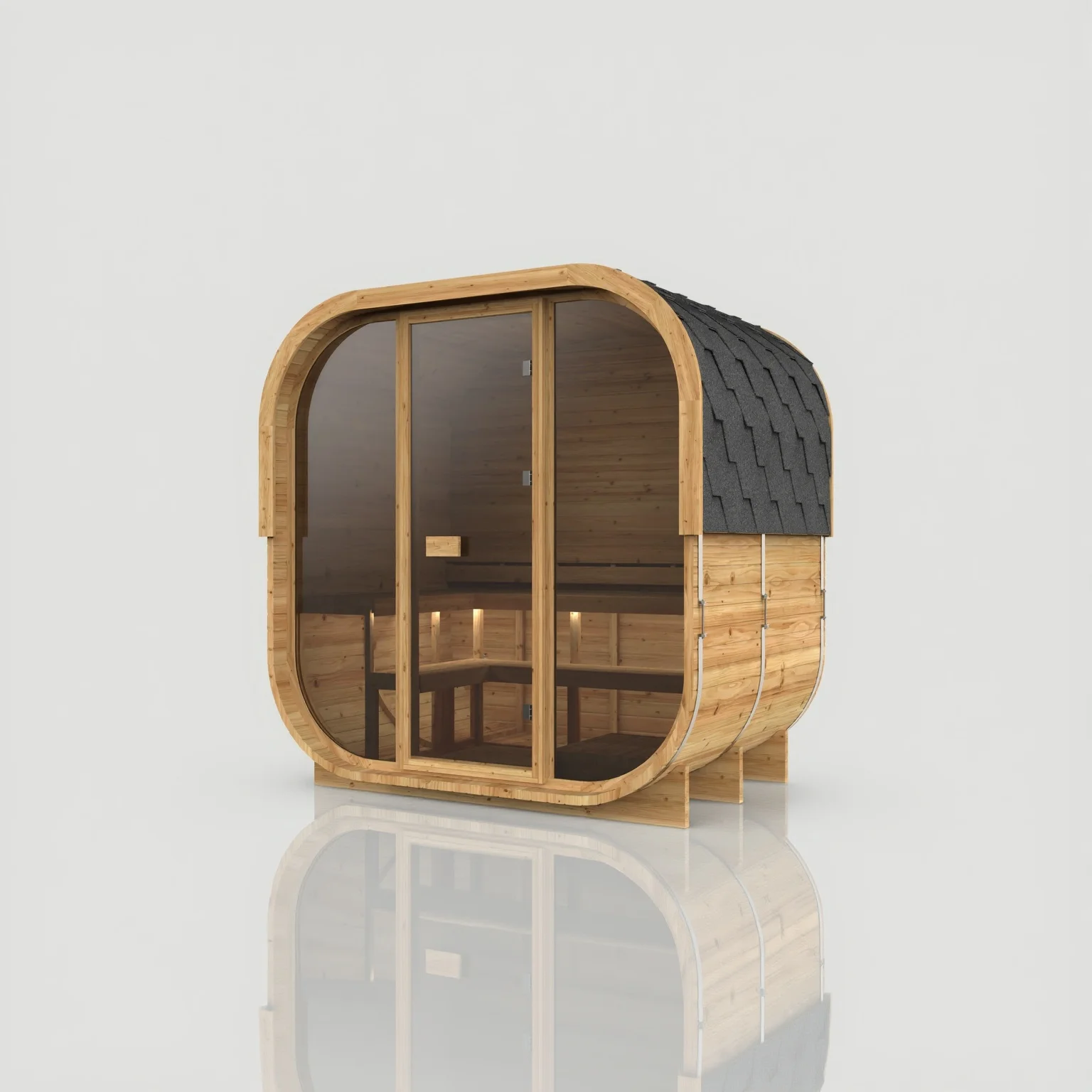 Sauna Cube 210 — Panneau arrière en bois