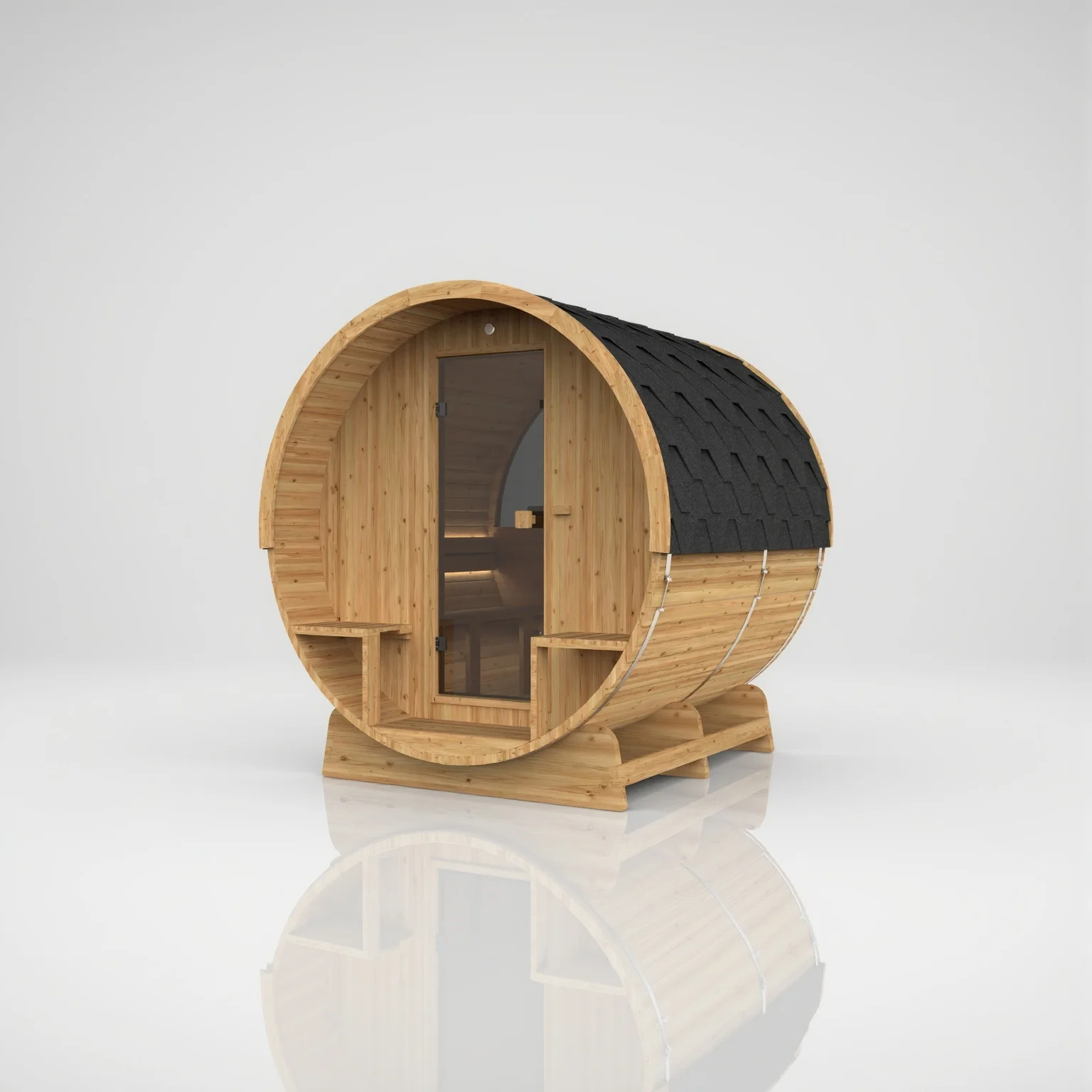 Sauna Barrel 210 — Fenêtre semi-panoramique